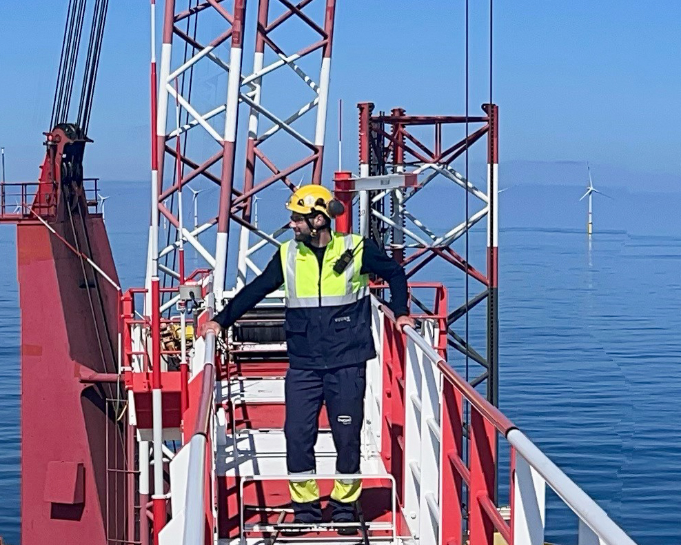 Koen Huysecom on an offshore wind farm platform